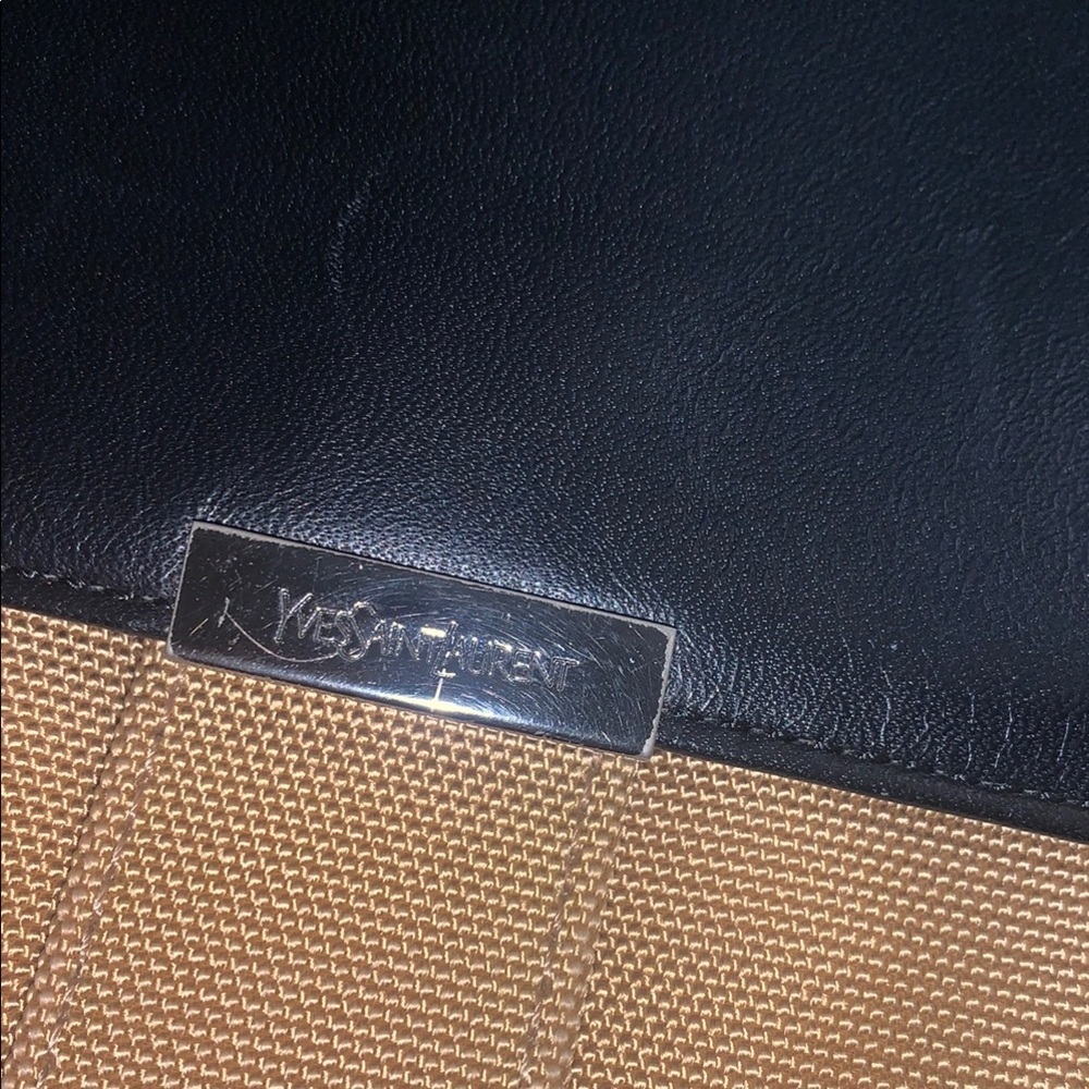 Vintage Yves Saint Laurent Black and Tan Tote Bag GUC YSL - Picture 12 of 16